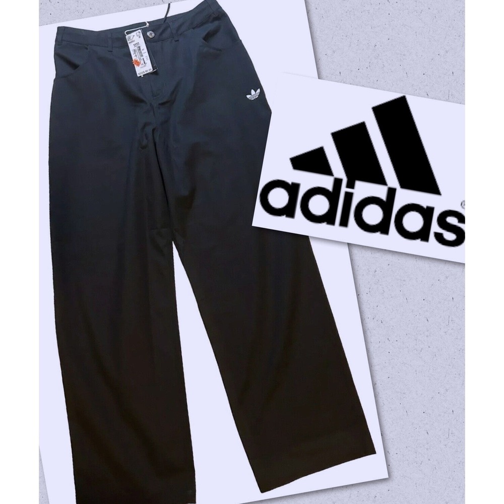 Adidas - NEW Skateboarding Pants 32x32 Women's Black Three Stripes Straight Leg